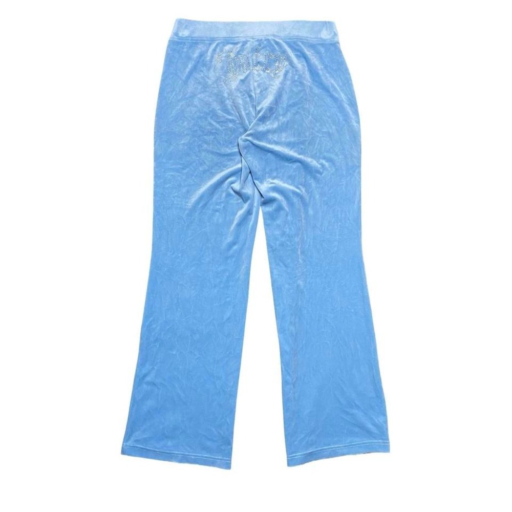 Women's Juicy Couture velour baby blue pants - Picture 2 of 8